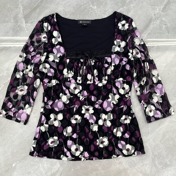 INC International Concepts Tops - Women's INC International Concepts Floral Lace 3/4th Sleeve Top XL